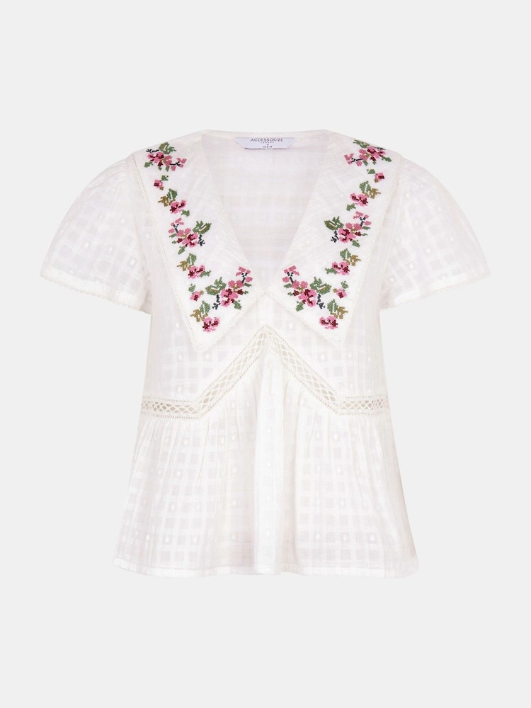Accessorize Floral Embroidered Collar Blouse - Bild 4 von 4