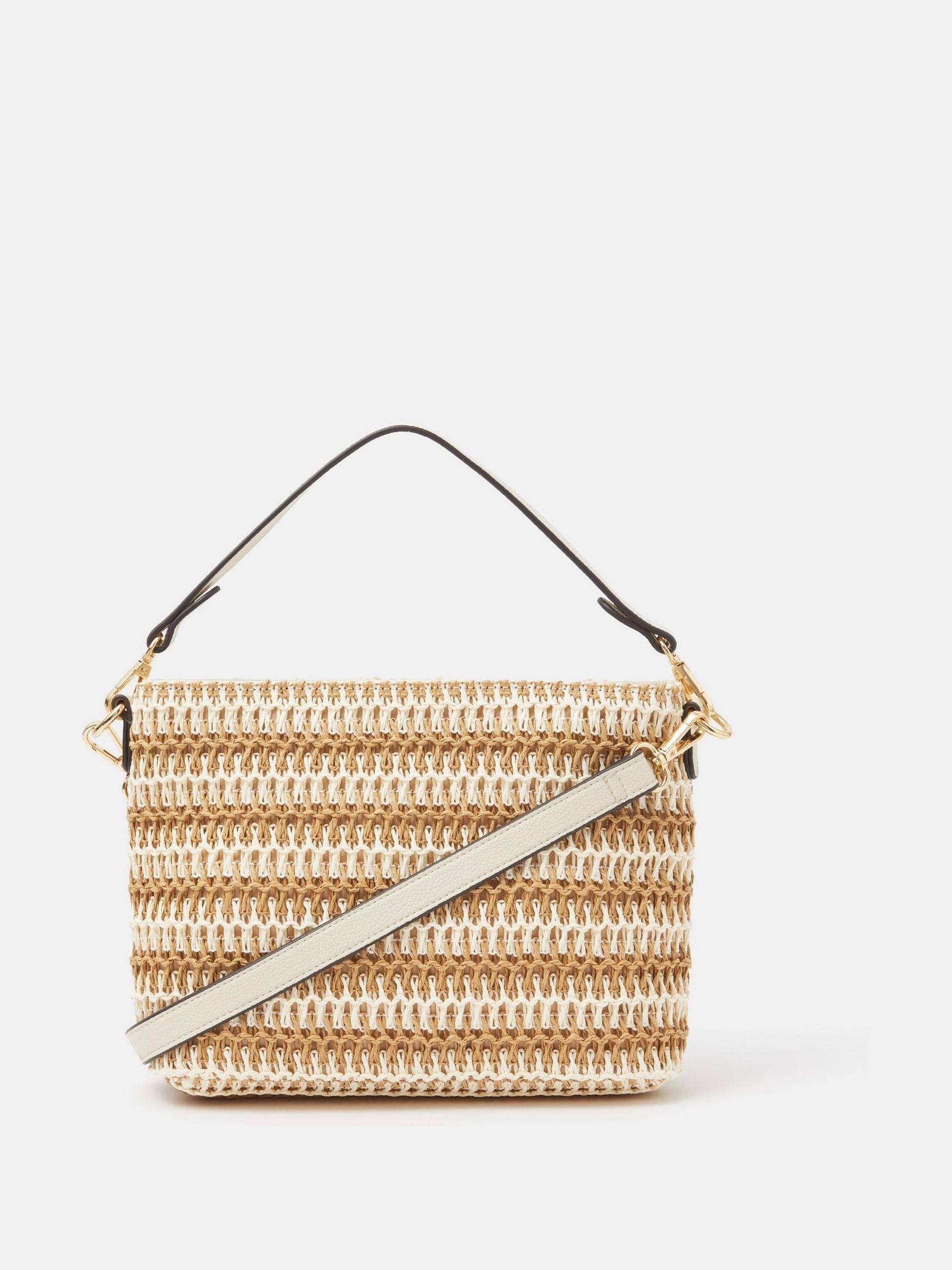 Buy Accessorize Natural Stripe Raffia Crossbody Bag from the Next