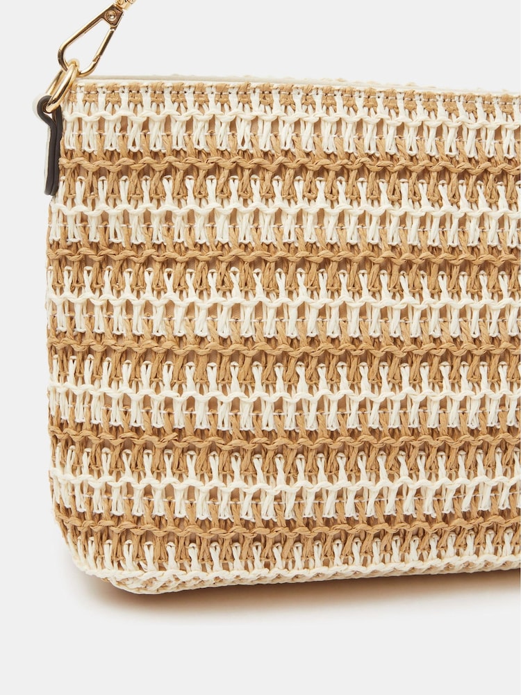 Accessorize Stripe Raffia Crossbody Bag - Bild 2 von 3