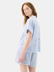 Accessorize Blue Floral Stripe Short Pyjamas Set - Image 3 of 4