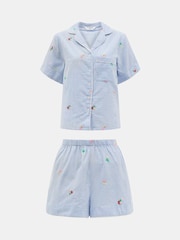 Accessorize Blue Floral Stripe Short Pyjamas Set - Image 4 of 4
