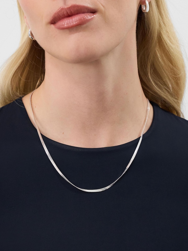 Accessorize Silver Sterling Silver-Plated Omega Chain Necklace - Image 2 of 2 Accessorize Silver Sterling Silver-Plated Omega Chain Necklace - Image 2 of 2