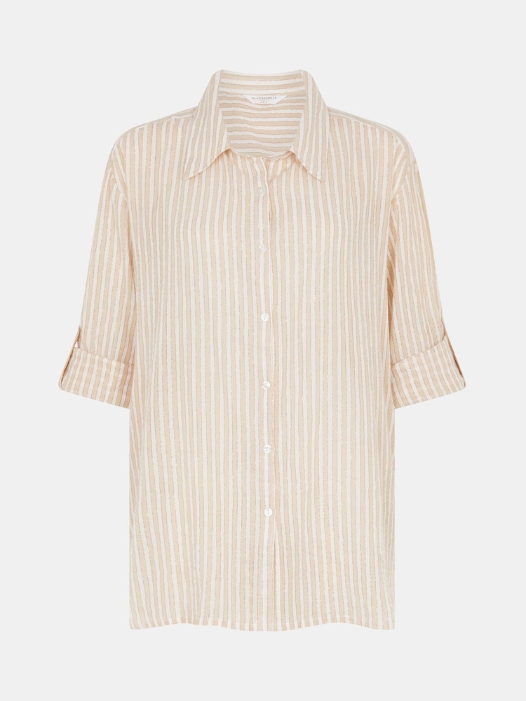 Accessorize Gold Shimmer Stripe Shirt - Image 4 of 4
