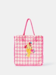 Angels By Accessorize Pink Girls Embellished Ice Cream Tote Bag - Image 1 of 2