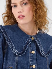 Accessorize Blue Frill Collar Denim Jacket - Image 3 of 4