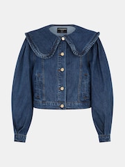 Accessorize Blue Frill Collar Denim Jacket - Image 4 of 4