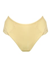 Pour Moi Yellow Love To Lounge Lace and Modal Rib Midi Briefs - Image 3 of 5