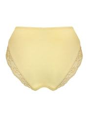 Pour Moi Yellow Love To Lounge Lace and Modal Rib Midi Briefs - Image 5 of 5