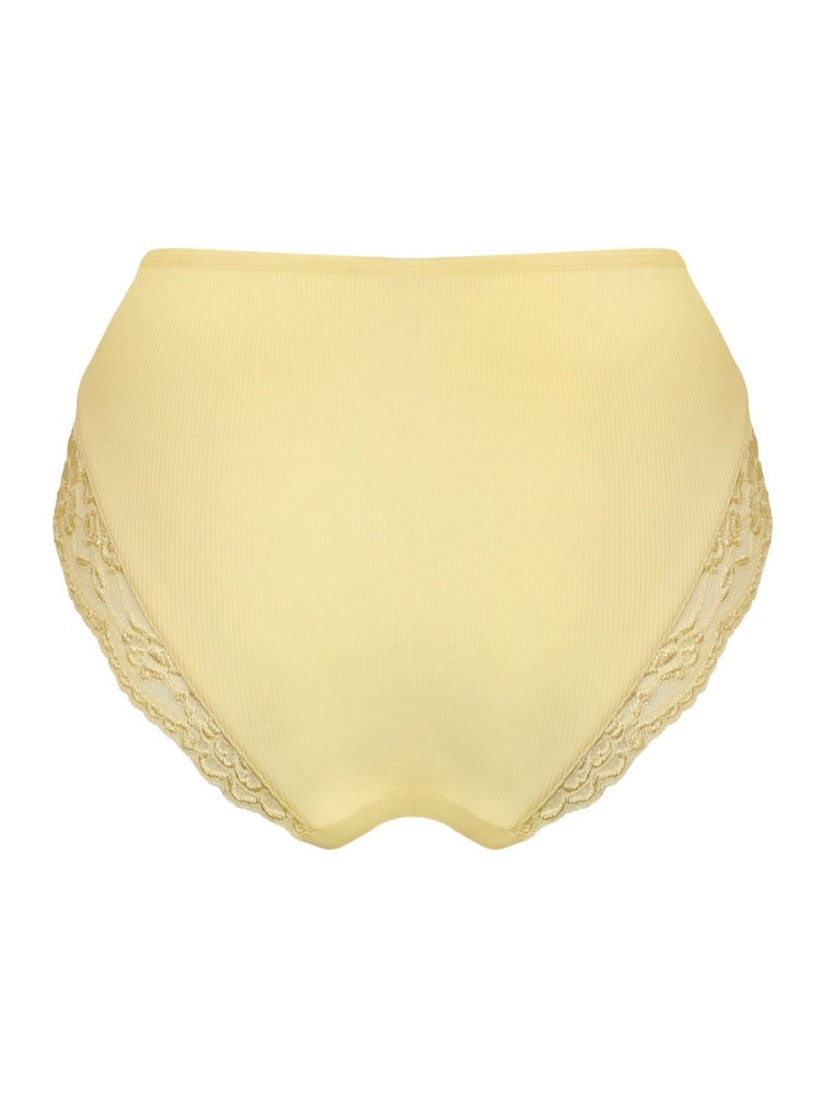 Pour Moi Yellow Love To Lounge Lace and Modal Rib Midi Briefs - Image 5 of 5 Pour Moi Yellow Love To Lounge Lace and Modal Rib Midi Briefs - Image 5 of 5