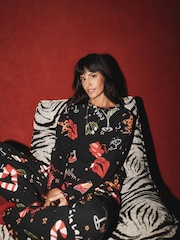 Rockett St George Black Falalala Christmas Pyjamas Set - Image 1 of 5