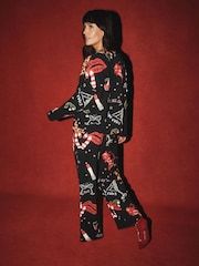 Rockett St George Black Falalala Christmas Pyjamas Set - Image 4 of 5