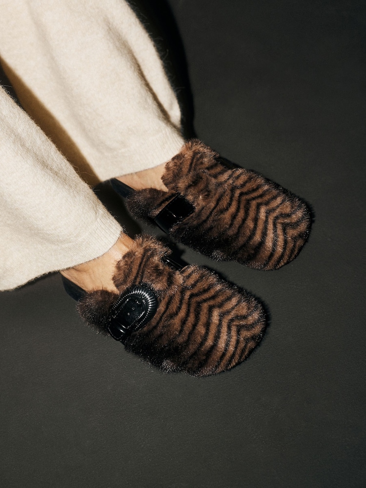 Rockett St George Animal Print Footbed Mule Slippers - Image 1 of 3