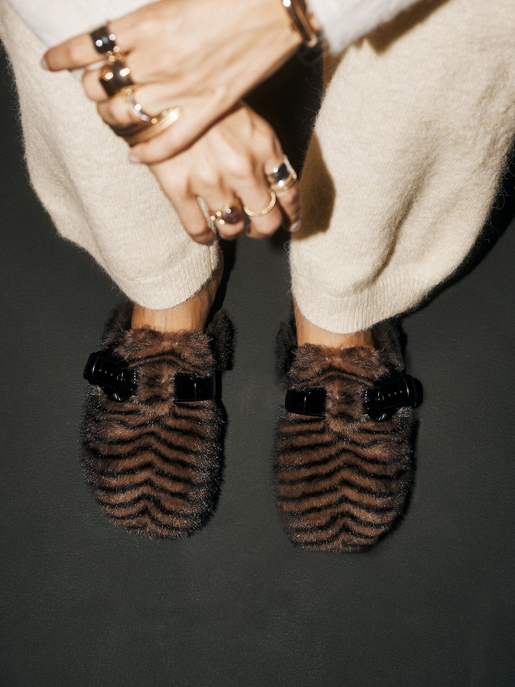 Rockett St George Animal Print Footbed Mule Slippers - Image 3 of 3