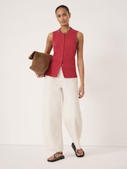 Hush Red Ayana Button Ribbed Vest - Image 2 of 5