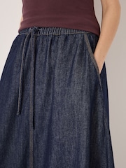 Hush Betty Tiered Denim Midi Skirt - 4的图像4｝