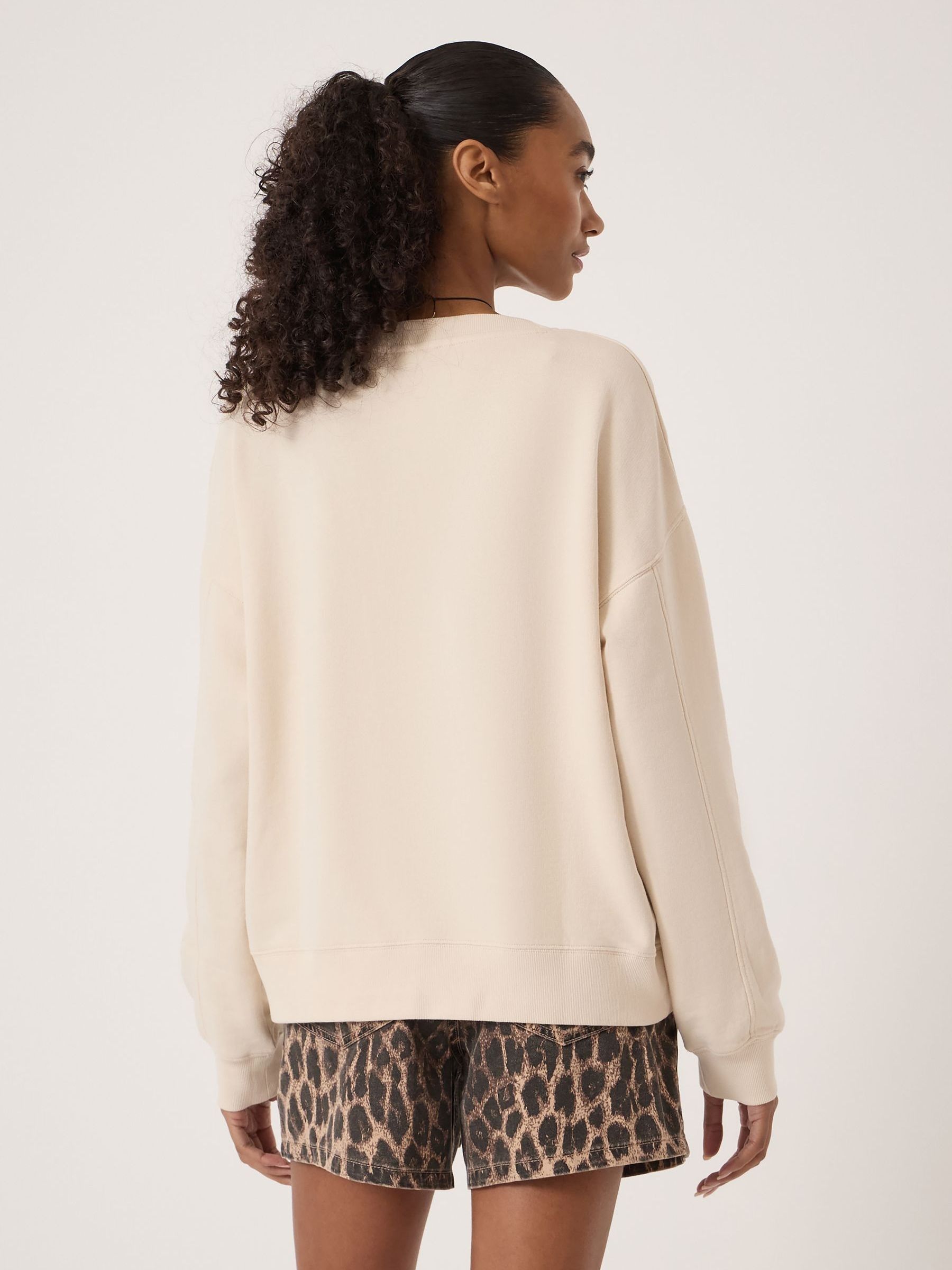 Buy Hush Natural Cleo V-Neck Cotton Sweatshirt from the Next UK