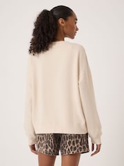 Hush Natural Cleo V-Neck Cotton Sweatshirt - Image 2 of 5