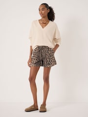 Hush Natural Cleo V-Neck Cotton Sweatshirt - Image 4 of 5