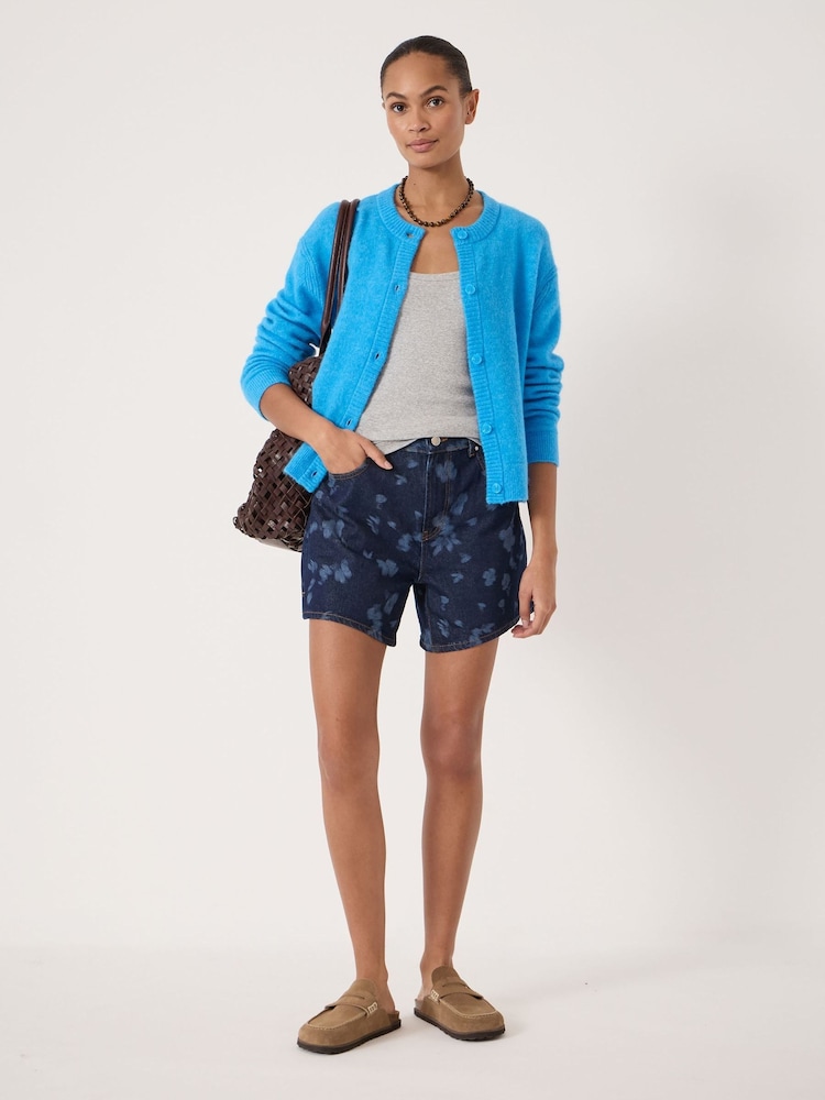 Hush Brown Floral Print Essential Denim Shorts - Image 1 of 7
