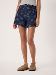 Hush Brown Floral Print Essential Denim Shorts - Image 4 of 7