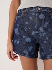 Hush Brown Floral Print Essential Denim Shorts - Image 6 of 7