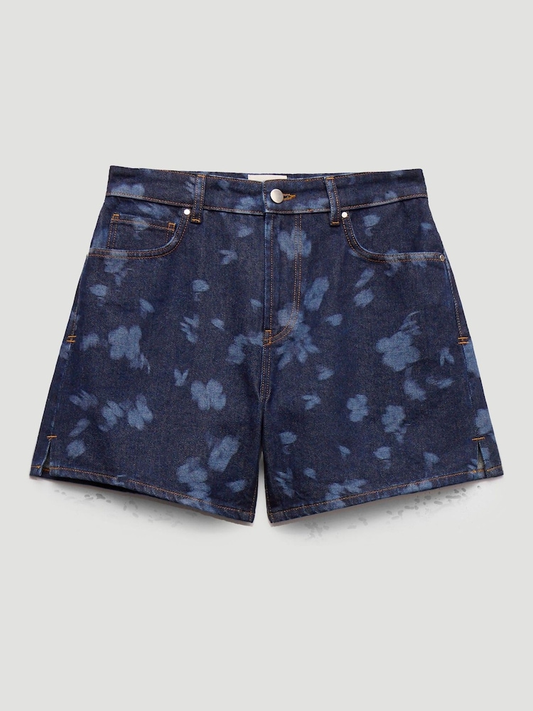 Hush Brown Floral Print Essential Denim Shorts - Image 7 of 7