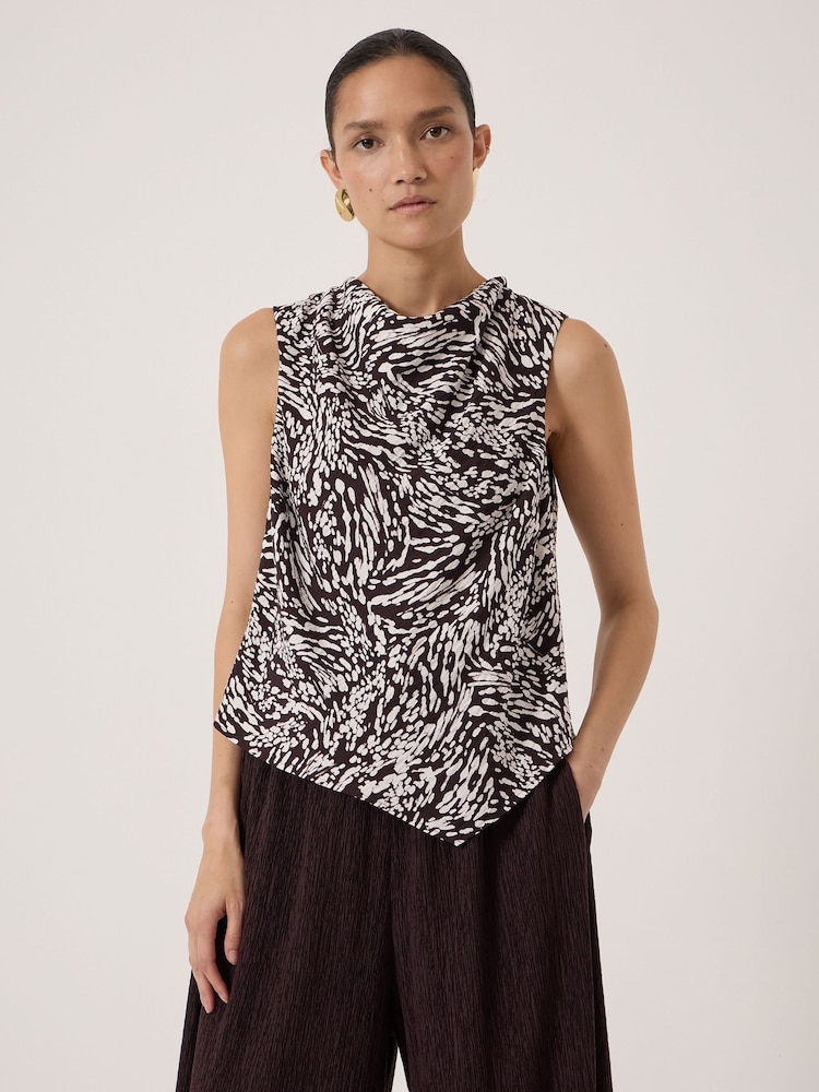 Hush Brown Estie Cowl Neck Shell Top - Image 1 of 5