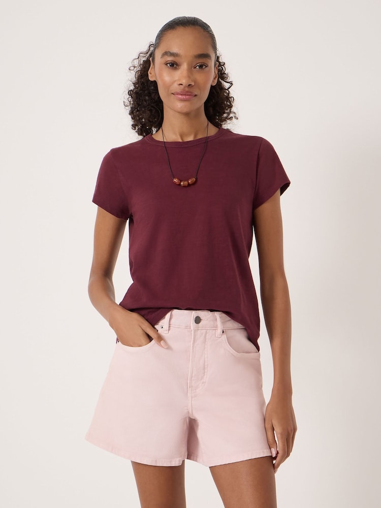 Hush Slim Fit Slub Cotton Crew T-Shirt - Bild 1 von 5