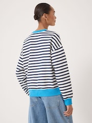 Hush Blue Luca Stripe Heavyweight Sweatshirt - Image 2 of 5