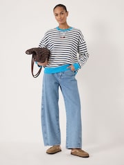 Hush Blue Luca Stripe Heavyweight Sweatshirt - Image 3 of 5