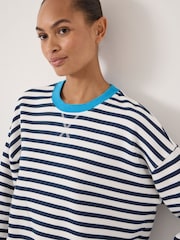 Hush Blue Luca Stripe Heavyweight Sweatshirt - Image 4 of 5