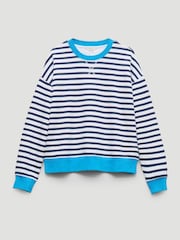 Hush Blue Luca Stripe Heavyweight Sweatshirt - Image 5 of 5