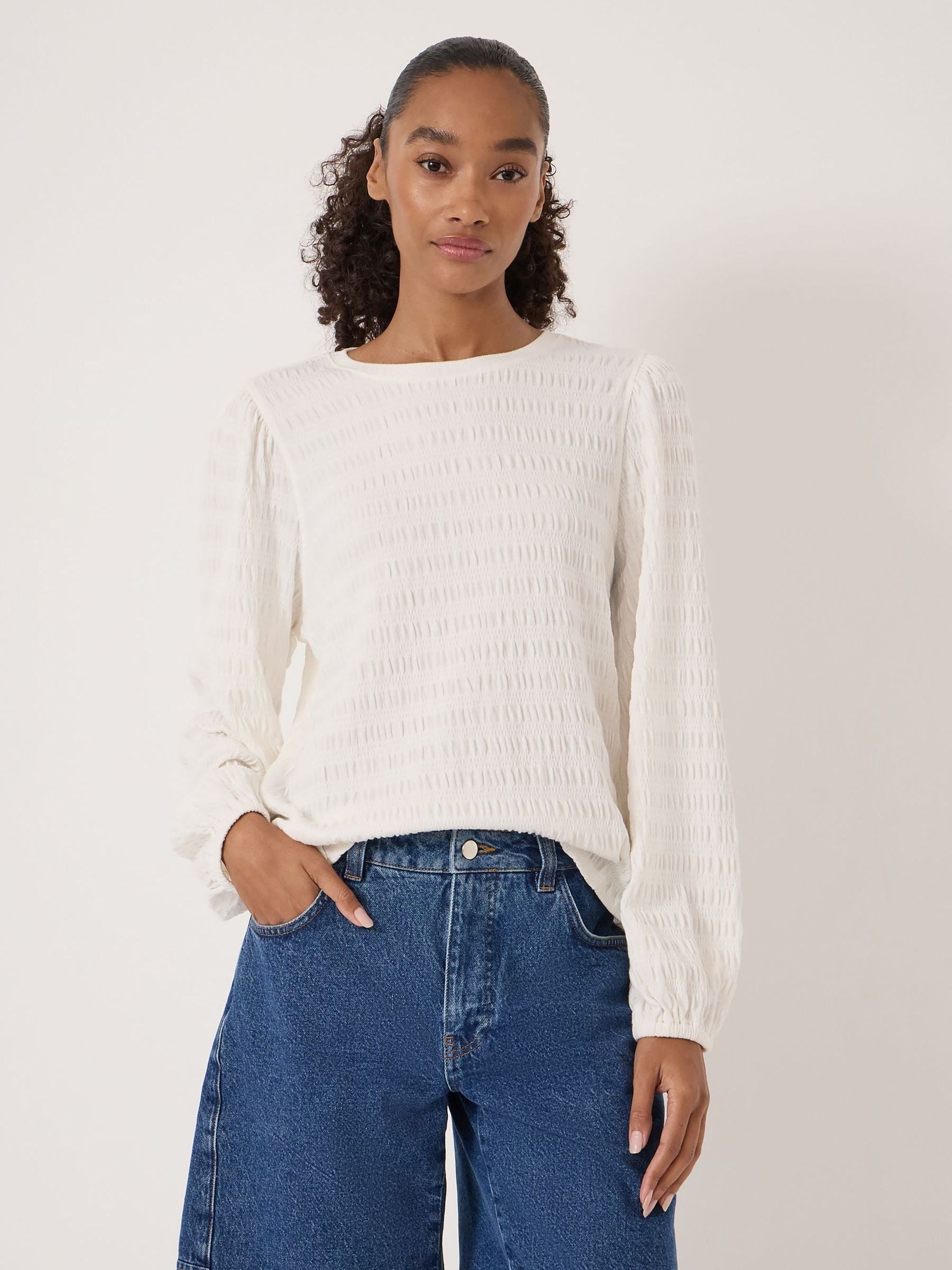Buy Hush Natural Thalia Seersucker Jersey Top from Next USA