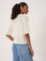 Hush Natural Pointelle Cotton Cardigan - Image 3 of 5