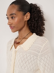 Hush Natural Pointelle Cotton Cardigan - Image 4 of 5