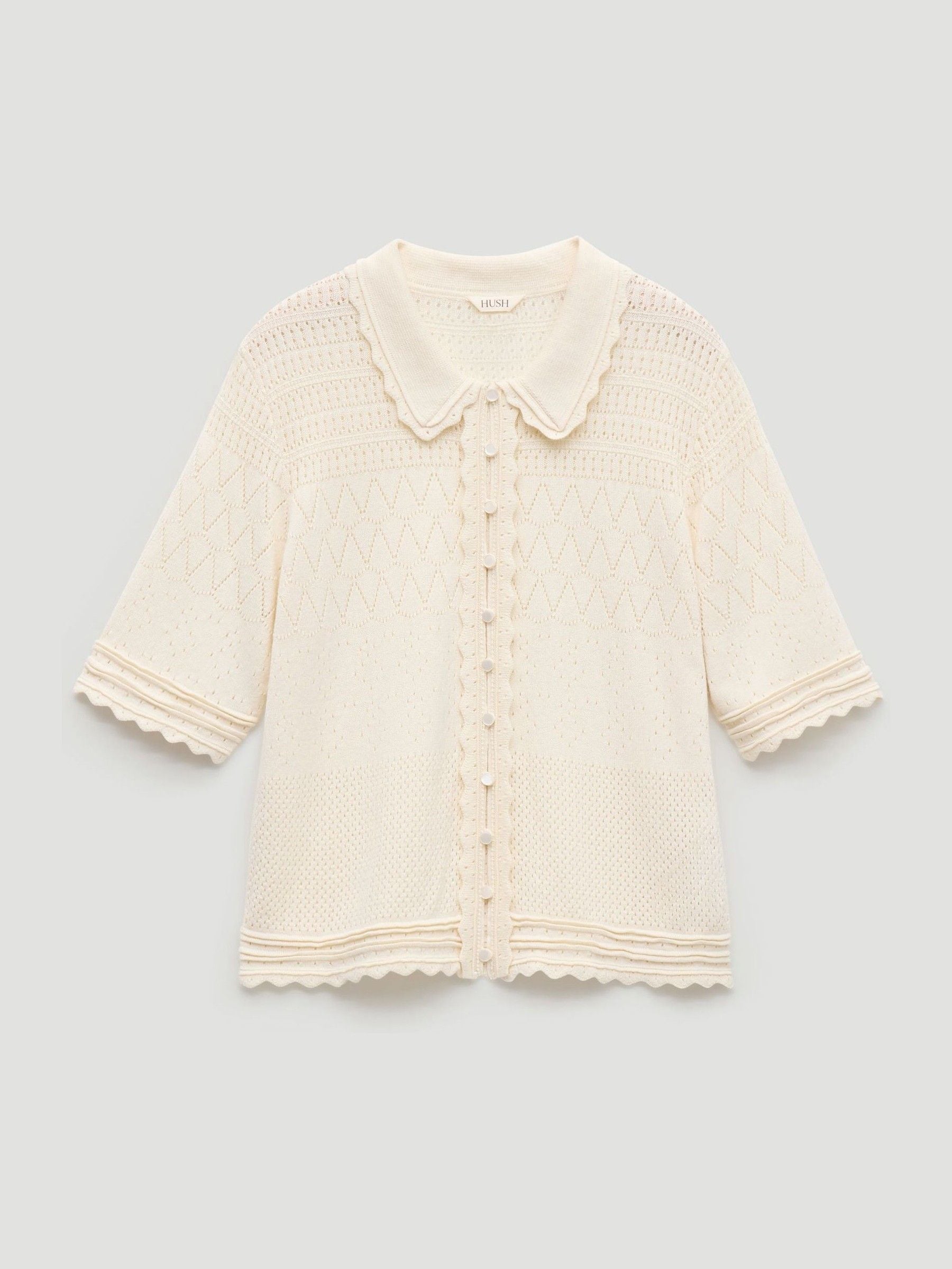 Buy Hush Natural Pointelle Cotton Cardigan from Next USA