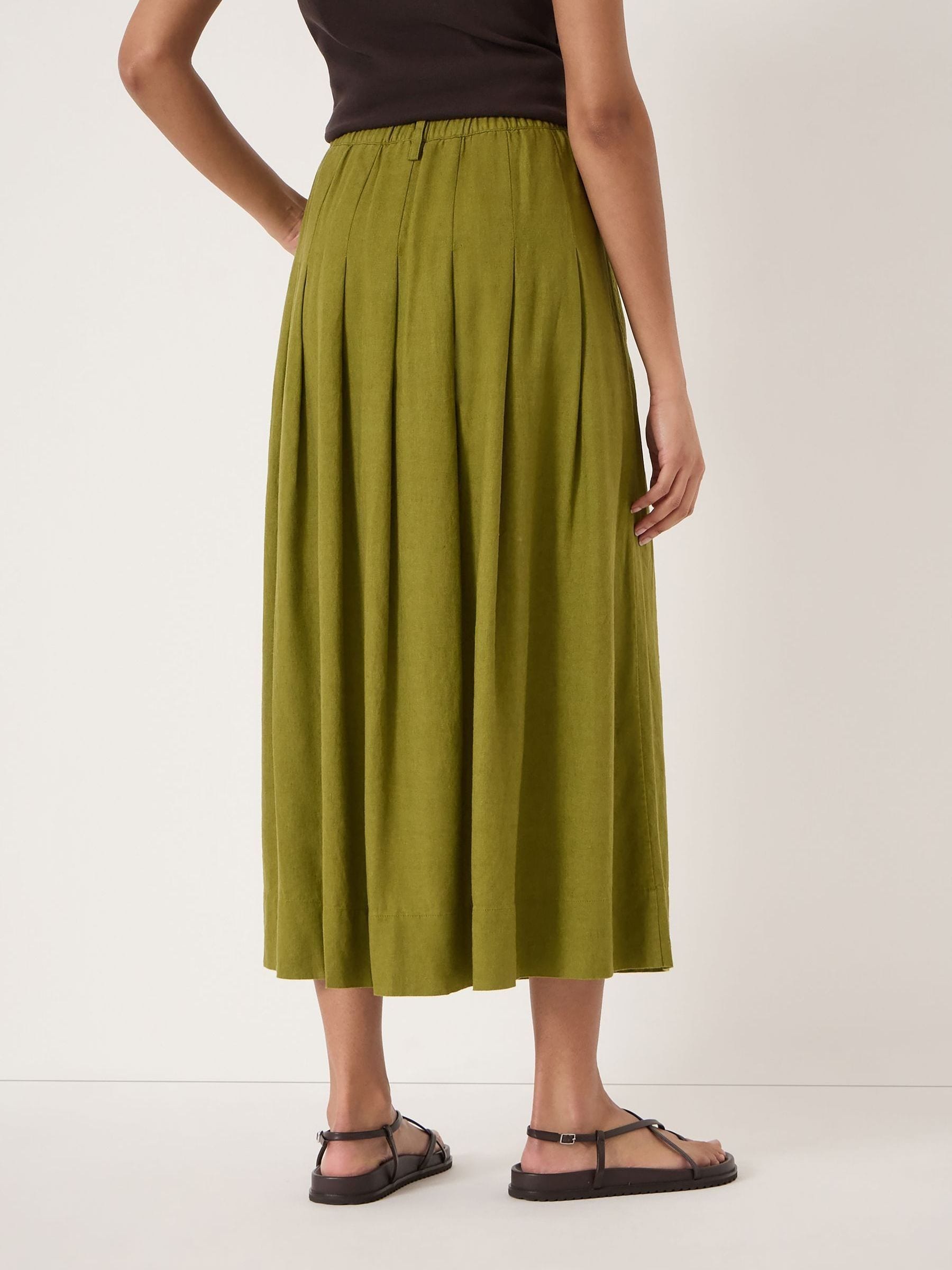 Buy Hush Green Ivy Pleated Linen Blend Midi Skirt from Next Canada