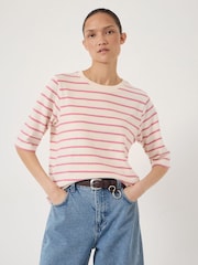 Hush Pink Sora Striped Relaxed T-Shirt - Image 1 of 5