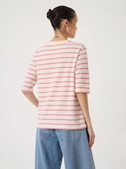 Hush Pink Sora Striped Relaxed T-Shirt - Image 3 of 5