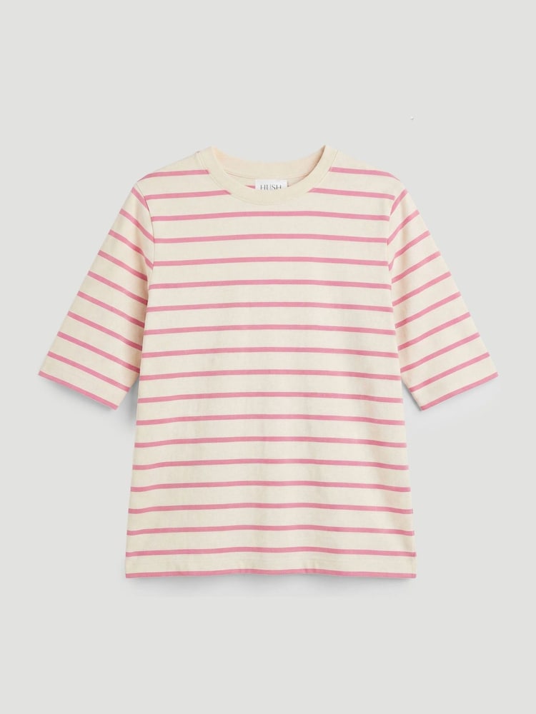 Hush Pink Sora Striped Relaxed T-Shirt - Image 5 of 5