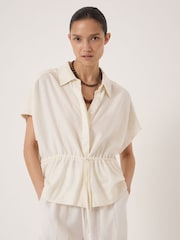 Hush White Mirai Linen Short Sleeve Shirt - Image 1 of 6