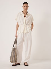 Hush White Mirai Linen Short Sleeve Shirt - Image 2 of 6