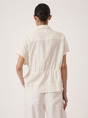 Hush White Mirai Linen Short Sleeve Shirt - Image 3 of 6