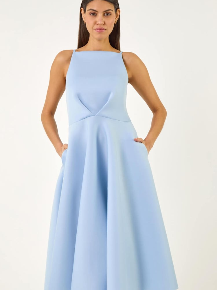Roman Blue Twist Front Prom Dress - Image 2 of 5