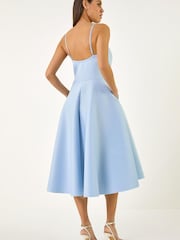 Roman Blue Twist Front Prom Dress - Image 3 of 5