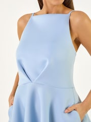 Roman Blue Twist Front Prom Dress - Image 5 of 5