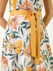 Roman White Floral Print Lace Stretch Dress - Image 5 of 5