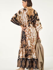 Roman Brown Boho Border Print Maxi Dress - Image 3 of 5