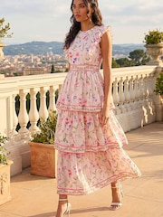 Roman Pink Border Frill Dress - Image 1 of 5