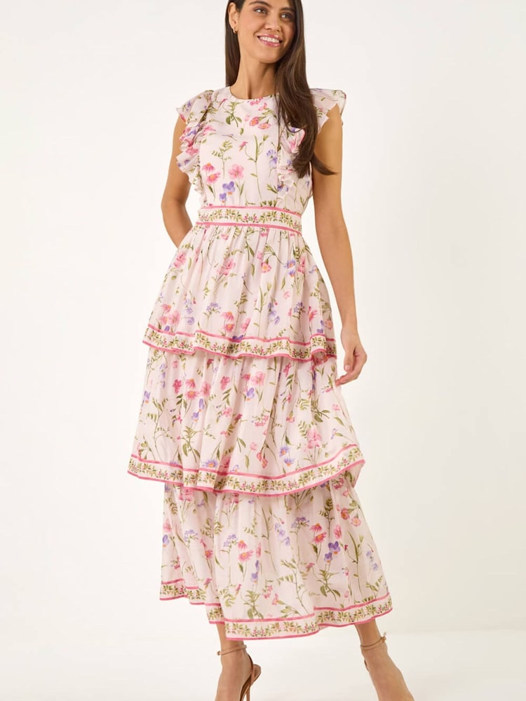 Roman Pink Border Frill Dress - Image 2 of 5